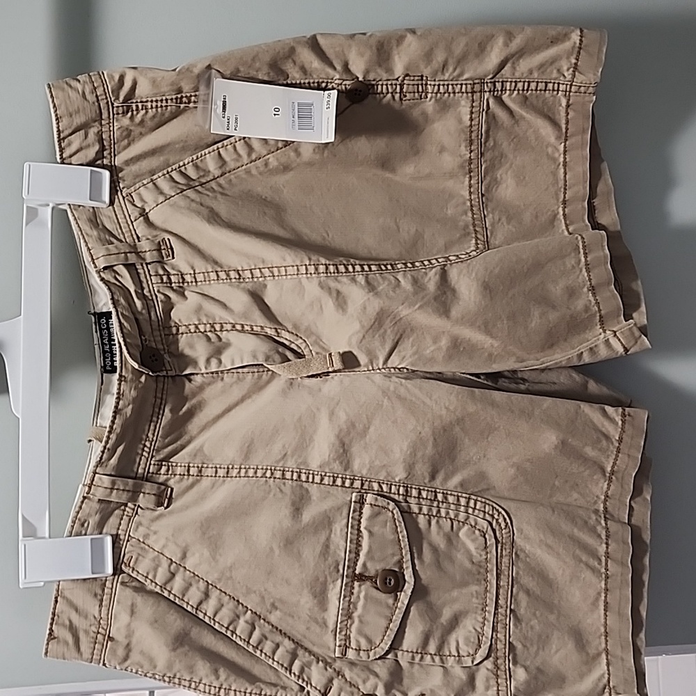 Polo Jean's Company Hampton Roll Up Shorts, Size 10, tan/khaki